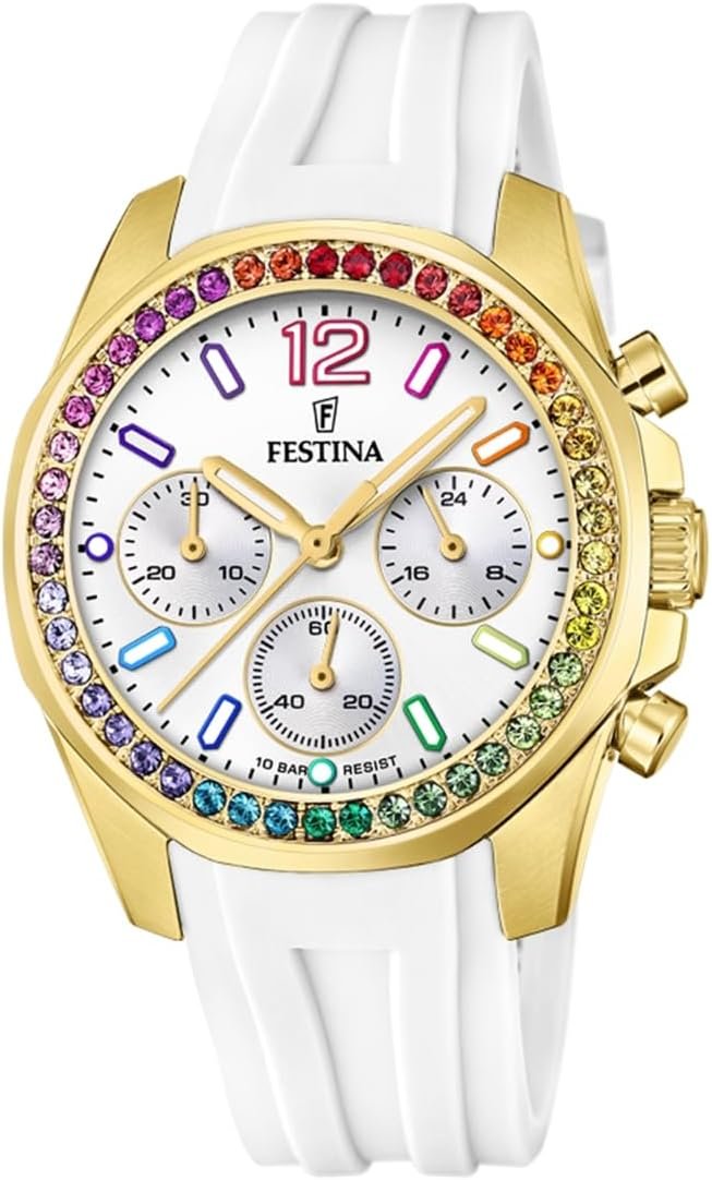 Festina Boyfriend F20650/2 Cronógrafo Caucho Blanco/Dorado — foto principal