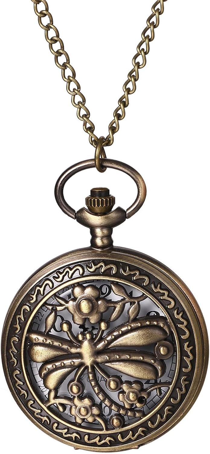 JewelryWe Reloj de Bolsillo Libélula Vintage — foto principal